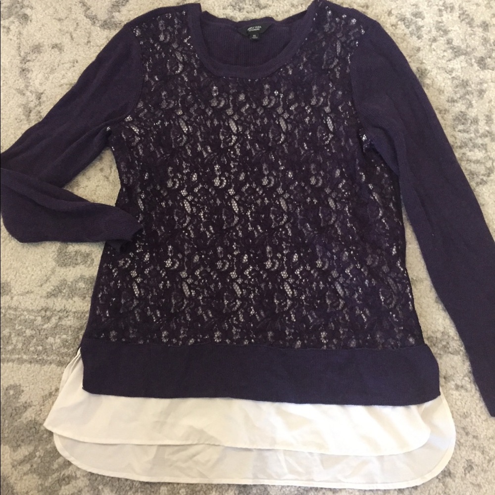 Vera Wang Purple layered sweater